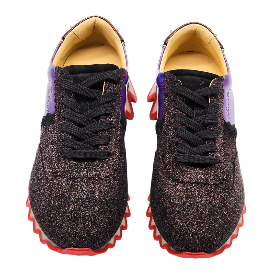 Christian Louboutin Loubishark Black Purple Red Sneakers EU 44.5 US 11.5