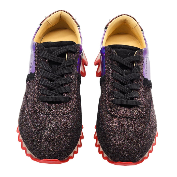 Christian Louboutin Loubishark Black Purple Red Sneakers EU 44.5 US 11.5