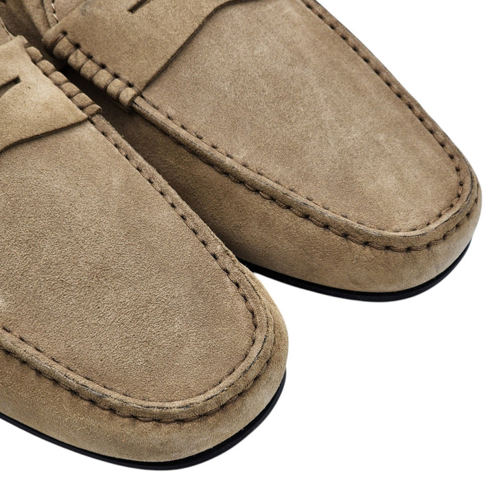 Tod's Mocassino City Gommino Penny Suede Loafers Brown UK 7.5 US 9