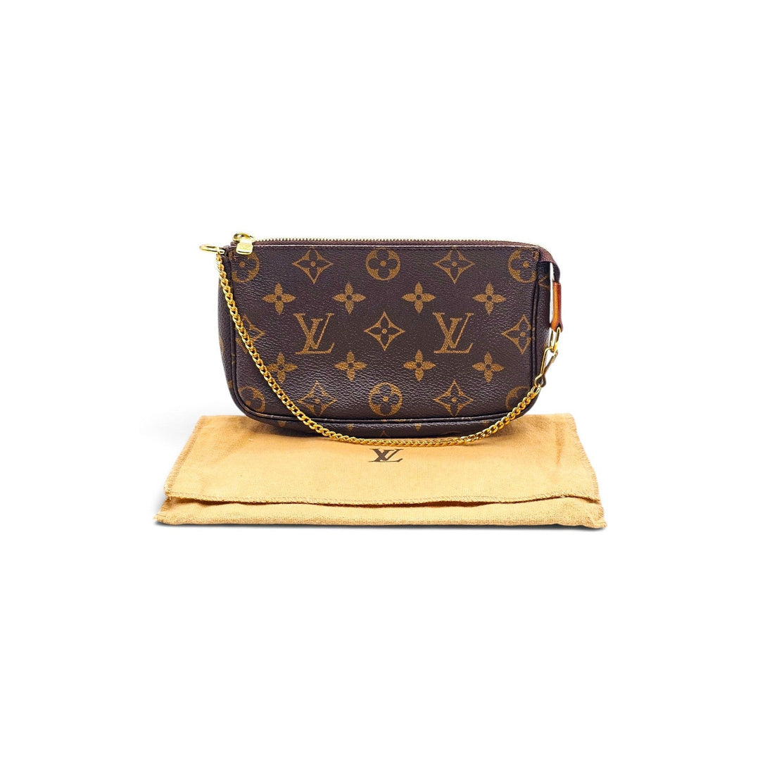 Louis Vuitton Monogram Mini Pochette Accessoires Chain Pouch Bag M58009