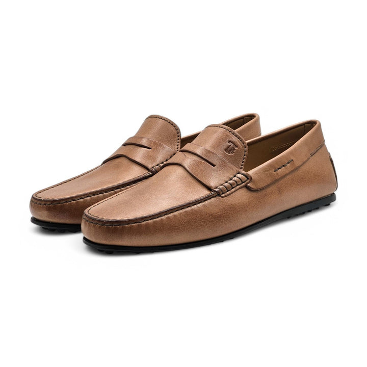 Tod's City Gommino Driving Leather Loafers Brown Size 7 US 8.5 - New $695