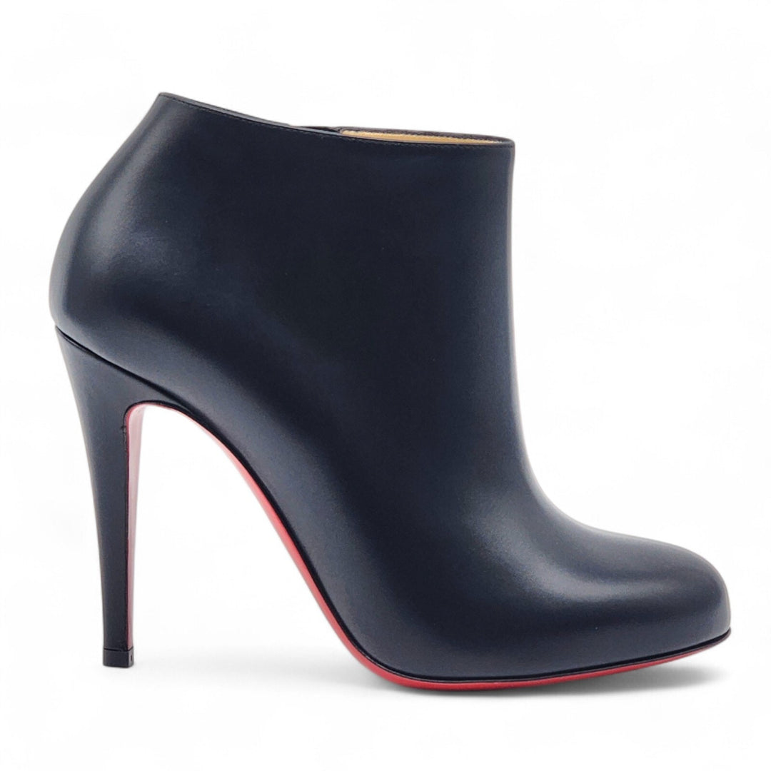 Christian Louboutin Belle 85 Leather Ankle Booties Black EU 37.5 US 7