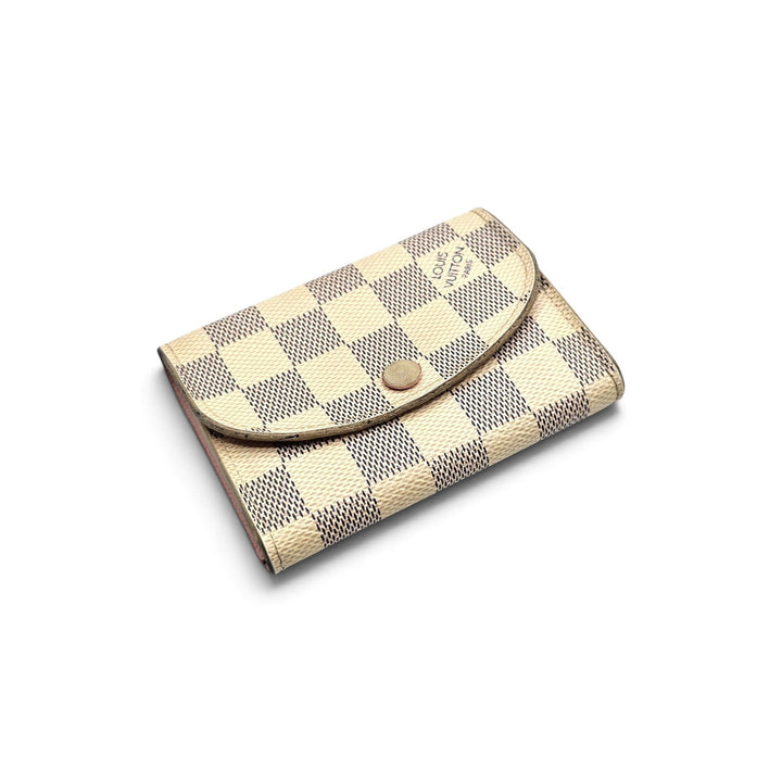 Louis Vuitton Damier Azur Rosalie Coin Purse Wallet Rose Ballerine Pink N61276