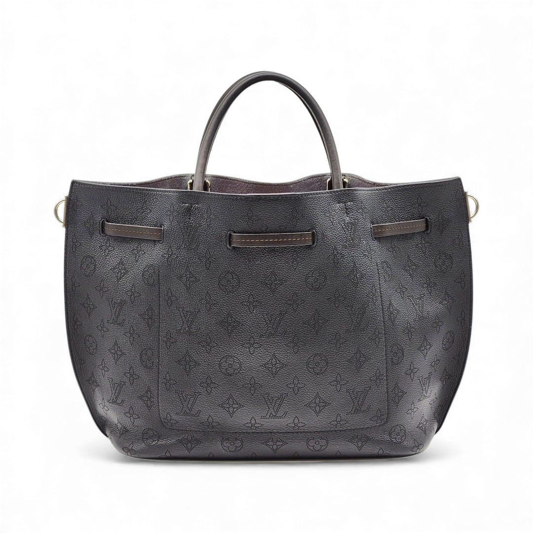 Louis Vuitton Girolata Mahina Leather Shoulder Bag Black with Pouch - Preowned