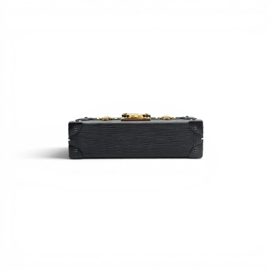 Louis Vuitton Epi Petite Malle Trunk Clutch Shoulder Bag Black