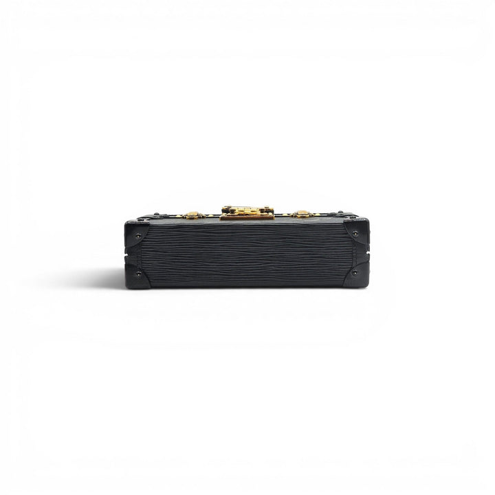 Louis Vuitton Epi Petite Malle Trunk Clutch Shoulder Bag Black