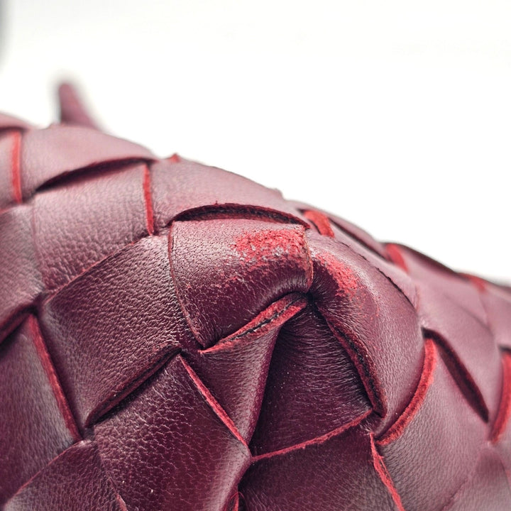 Bottega Veneta Small Andiamo Shoulder Bag Intrecciato Leather Burgundy