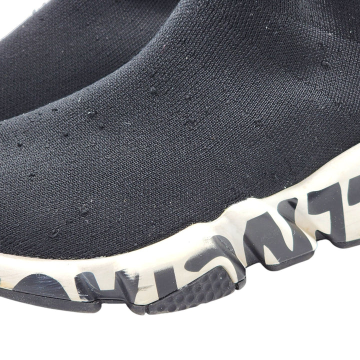 Balenciaga Graffiti Speed Sock Knit Women's Sneakers Black EU 36 US 6