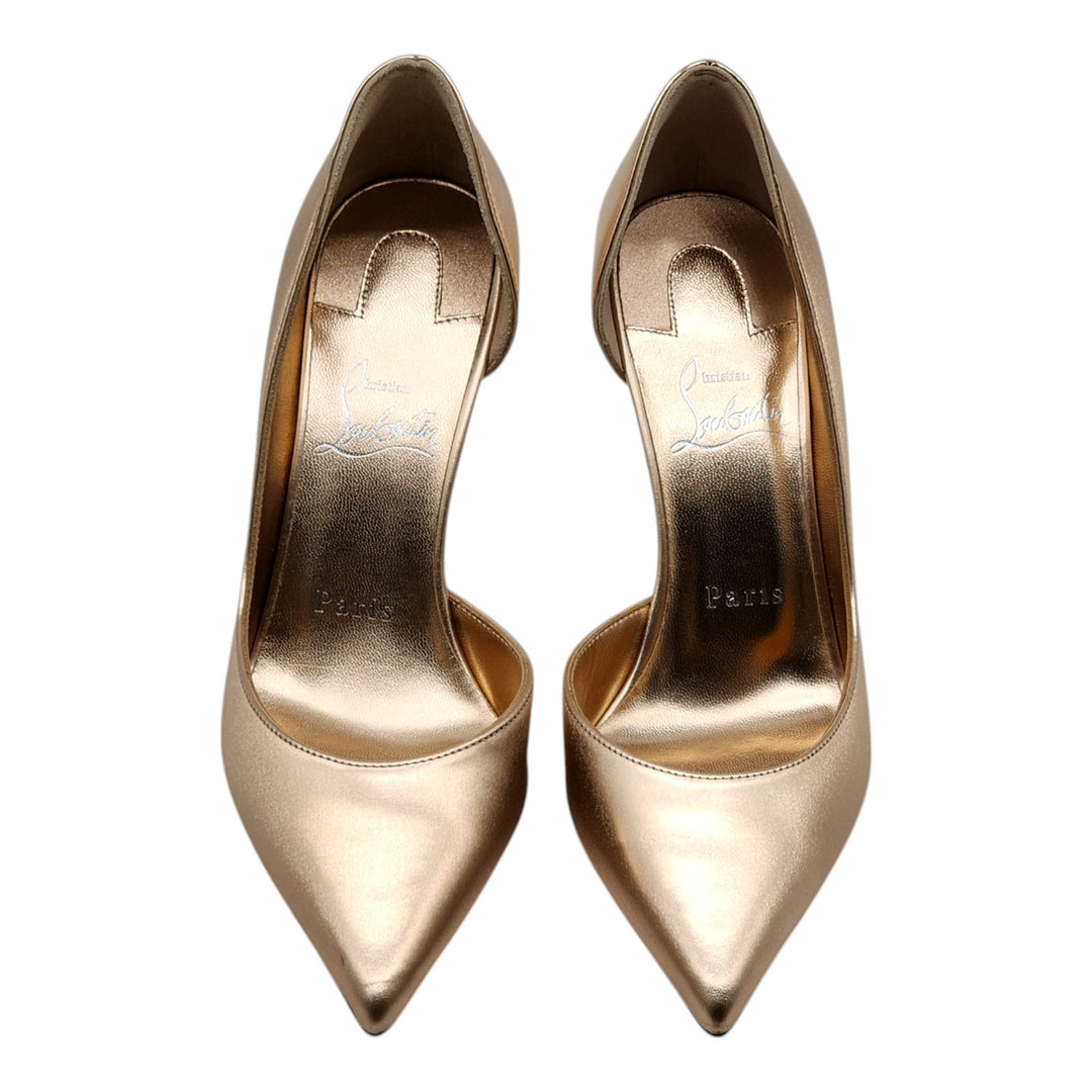Christian Louboutin Iriza Leather Pumps 85 mm - Gold - EU 36 US 5.5 - $845