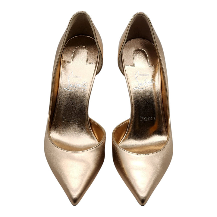 Christian Louboutin Iriza Leather Pumps 85 mm - Gold - EU 36 US 5.5 - $845