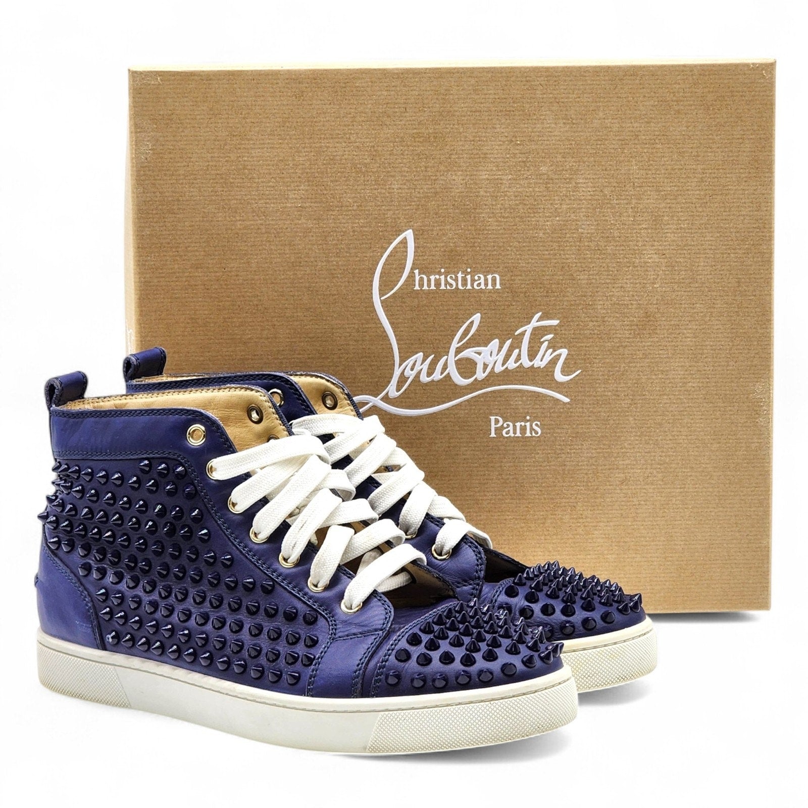 Christian Louboutin Louis Spikes 1130493 Sneakers Navy Blue EU 41