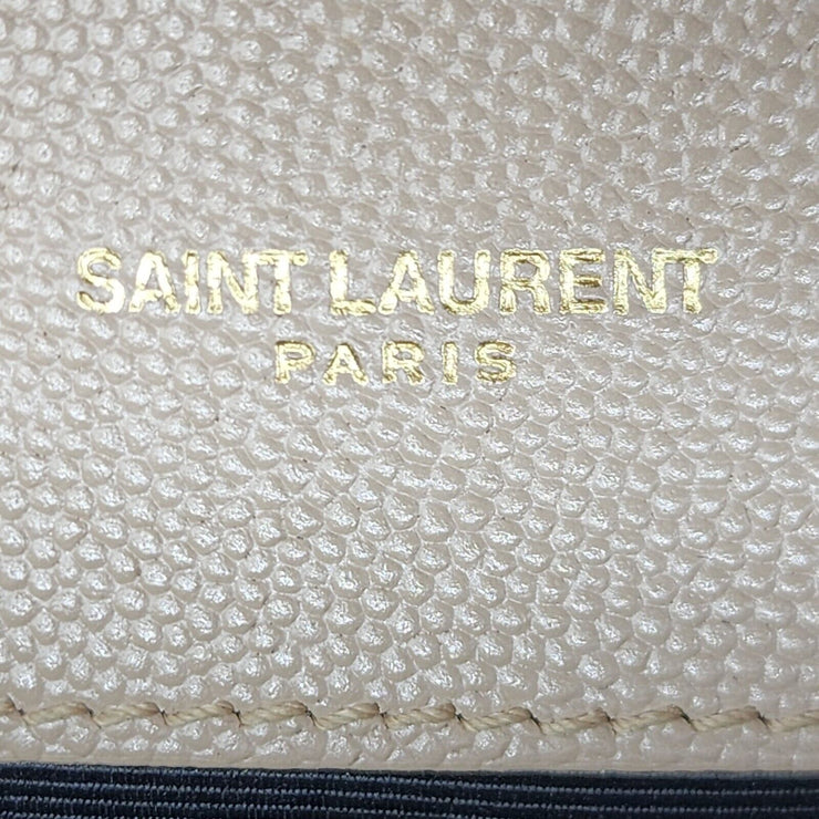 Saint Laurent Monogram Medium Envelope Shoulder Bag - Grain de Poudre Leather - Beige