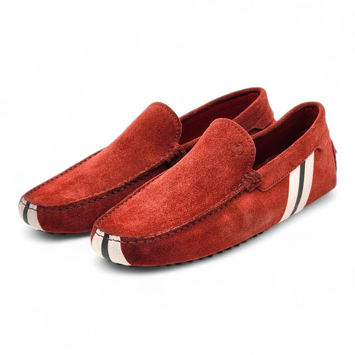 Tod’s for Ferrari Gommino Driving Suede Loafers Red UK 7 US 8.5