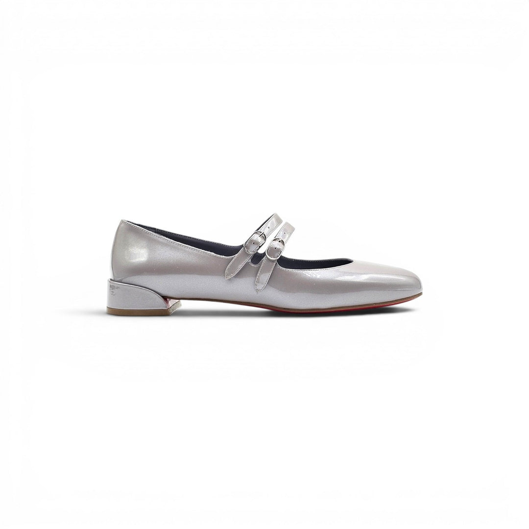 Christian Louboutin Sweet Jane Patent Leather Flats Gray EU 38.5 US 8.5 NWB