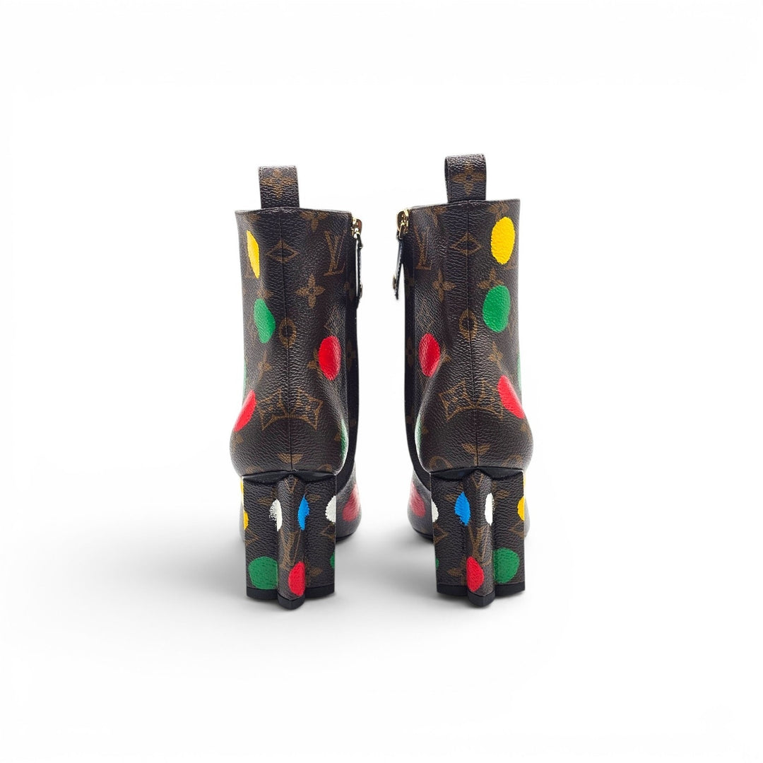 Louis Vuitton x Yayoi Kusama Monogram Dots Coated Ankle Boots EU 35 US 5 - NWB