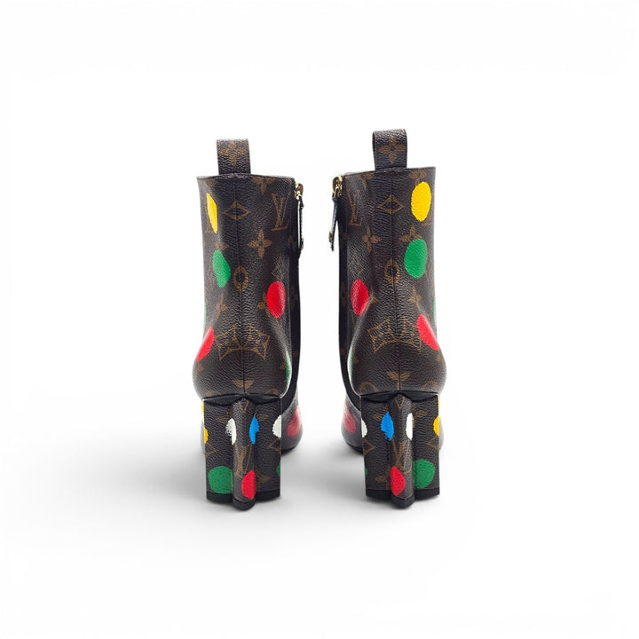 Louis Vuitton x Yayoi Kusama Monogram Dots Coated Ankle Boots EU 35 US 5 - NWB