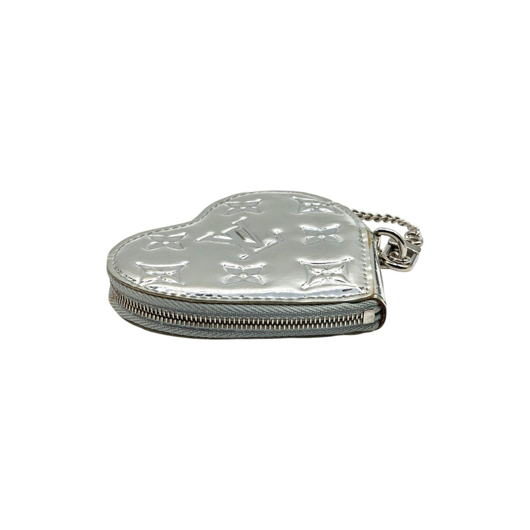 Louis Vuitton Miroir Porte Monnaie Coeur Heart Coin Purse Case Silver M93566