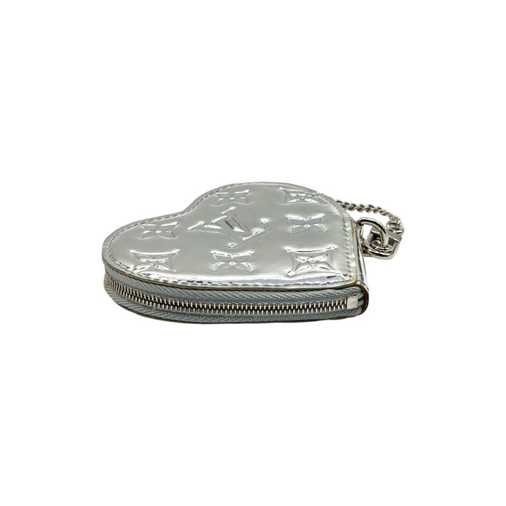 Louis Vuitton Miroir Porte Monnaie Coeur Heart Coin Purse Case Silver M93566