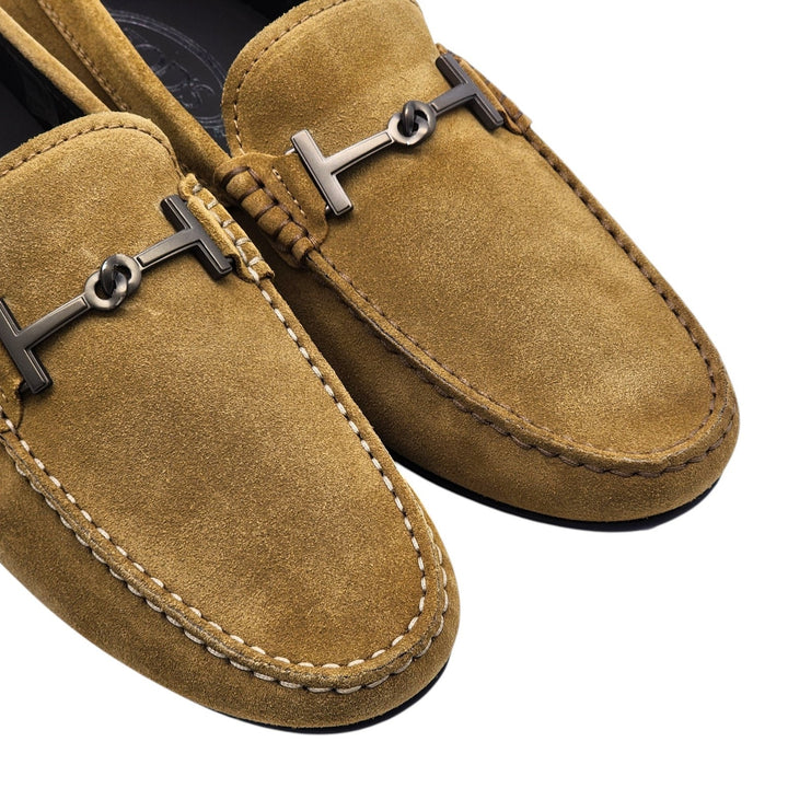 Tod's Gommino Driving Suede Brown Loafers Gunmetal Bit UK 7.5 US 9