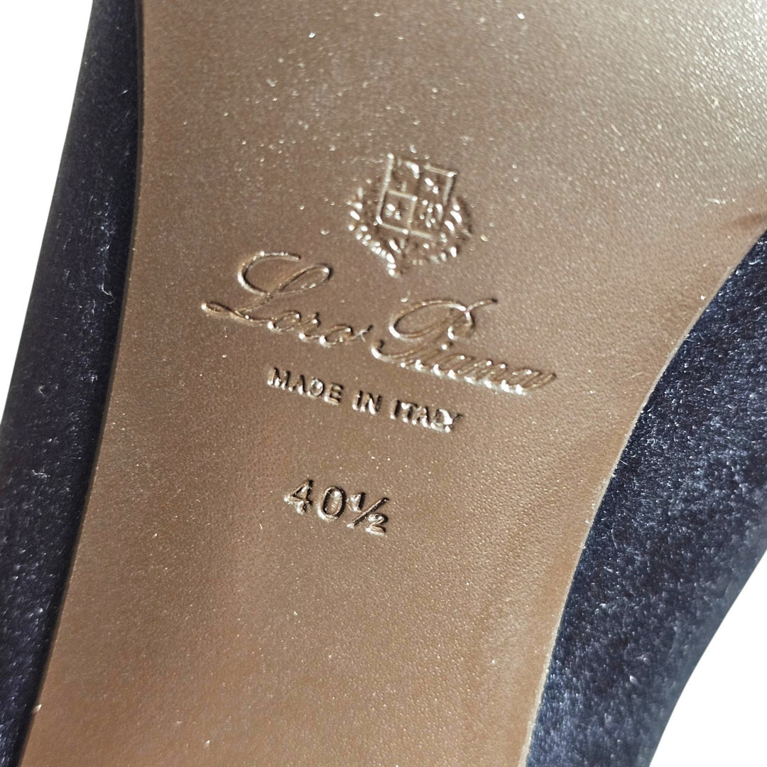 Loro Piana Alba Heeled Mules Neon Navy FAR1163 W1CS EU 40.5 US 10.5 - NWOB $1900
