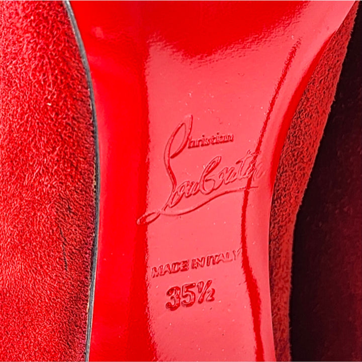 Christian Louboutin Vitish Suede Knee High Boots Red EU 35.5 US 5 - New $1950