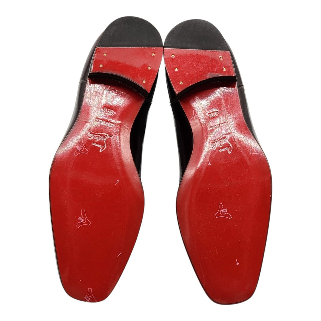 Christian Louboutin Samson Calf Leather Boots Burgundy EU 41 US 8