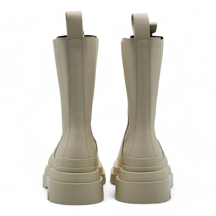 Bottega Veneta Tire Chelsea Boots Leather Sea Salt Ivory EU 36 US 6