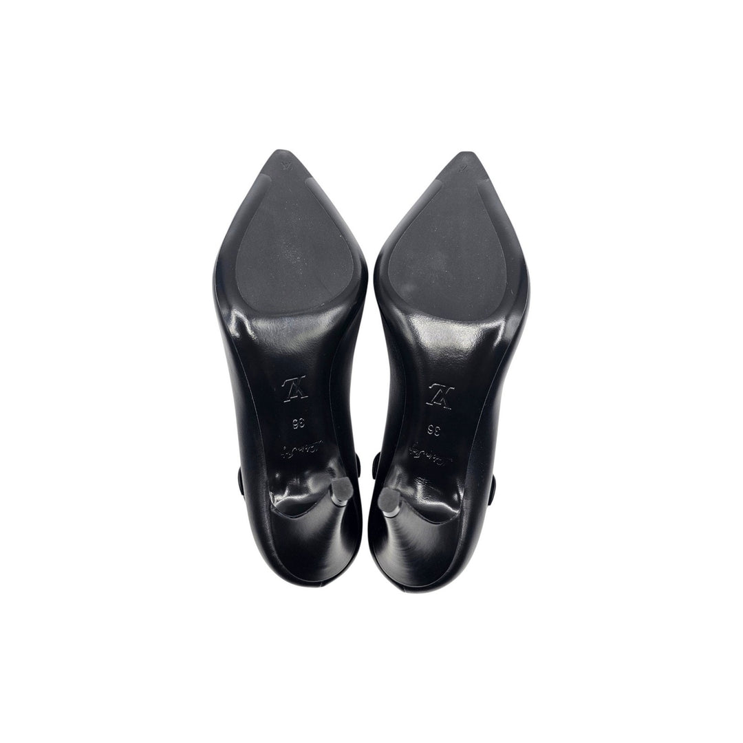 Louis Vuitton Legacy Pumps Black Calf Leather Monogram Strap EU 36 US 6 - NWB