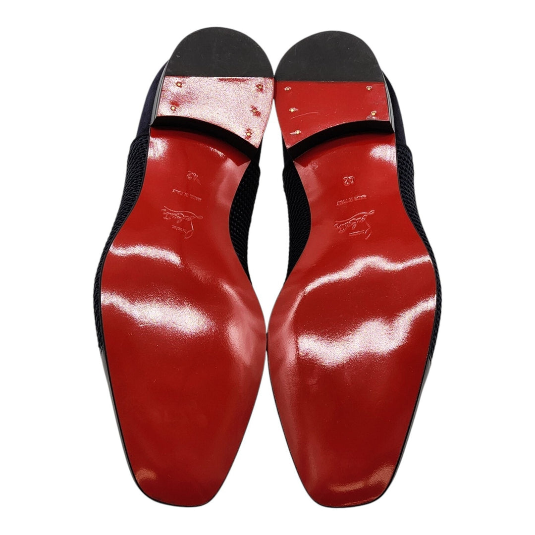 Christian Louboutin Greggo Leather and Suede Oxford Shoes Blue EU 42 US 9