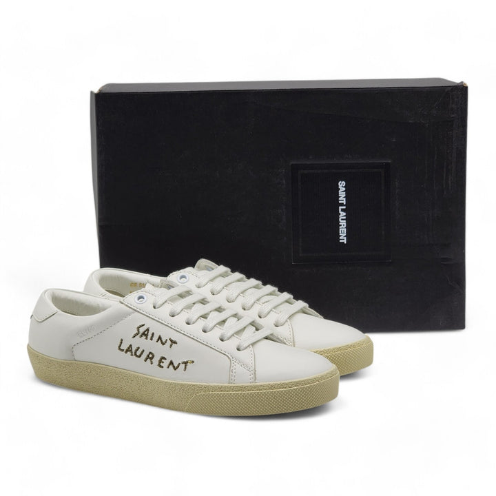 Saint Laurent Court Classic SL/06 Leather Sneakers White EU 36.5 US 6