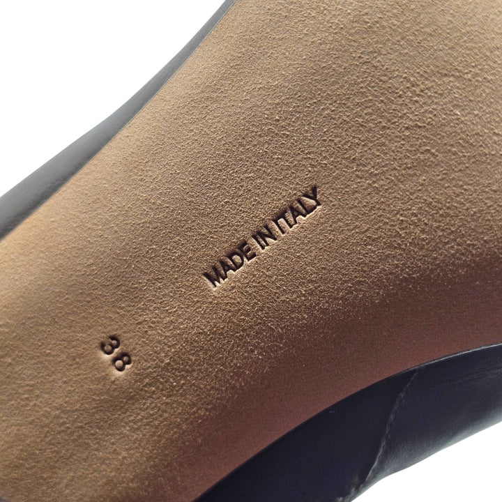 The Row Mona 80 Women's Leather Mid-Calf Boots Dark Brown EU 38 US 8 NWOB $3000