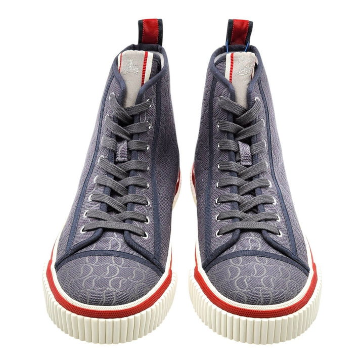 Christian Louboutin Pedro Men's Hi Top Sneakers Gray EU 45 US 12