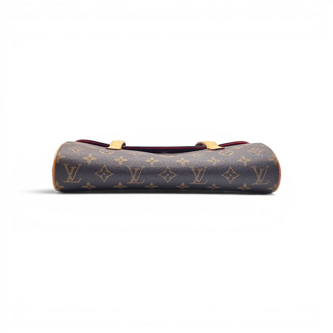 Louis Vuitton Monogram Sonatine Canvas Shoulder Bag Handbag Brown