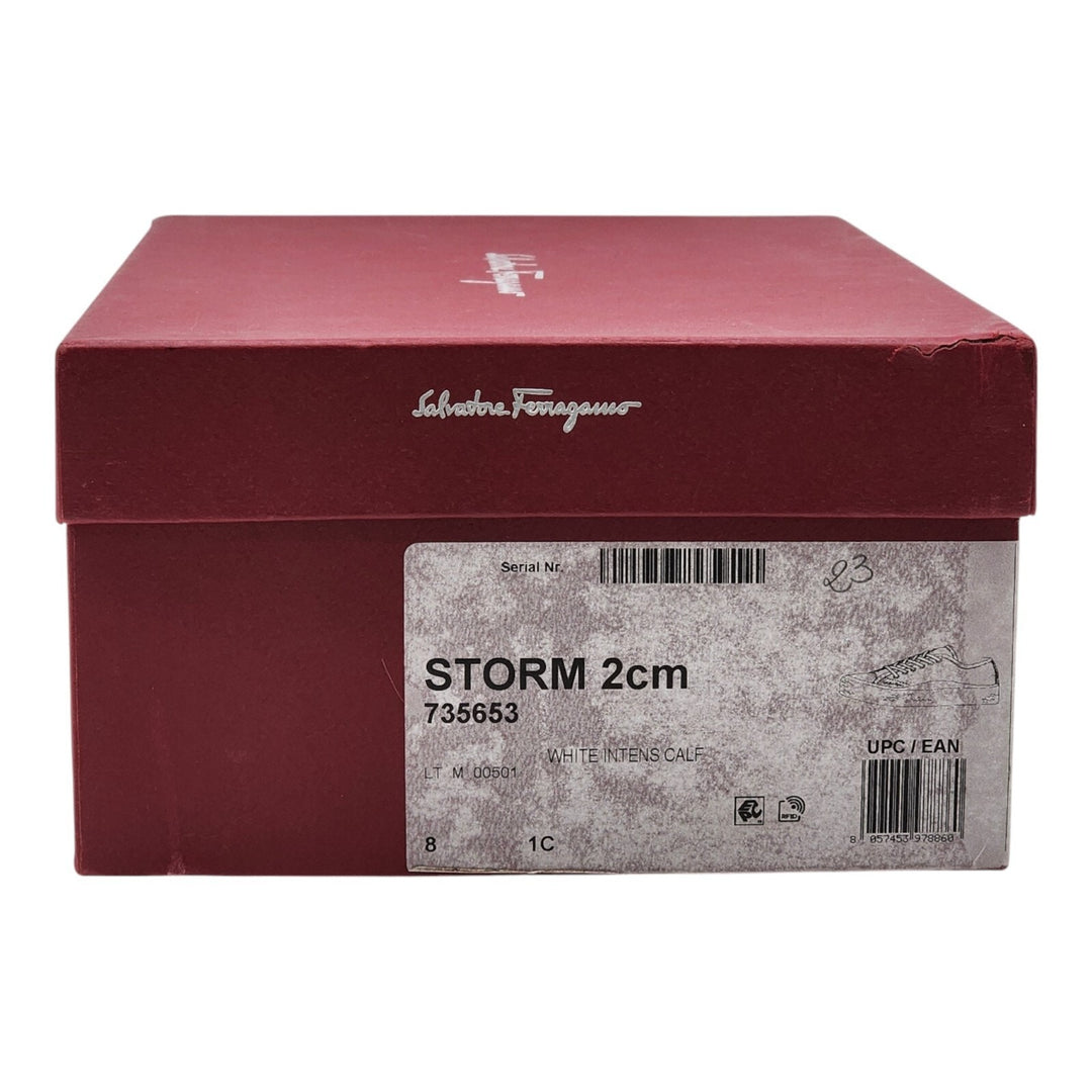 Salvatore Ferragamo Storm Women's Leather Sneakers White Red EU 38 US 8