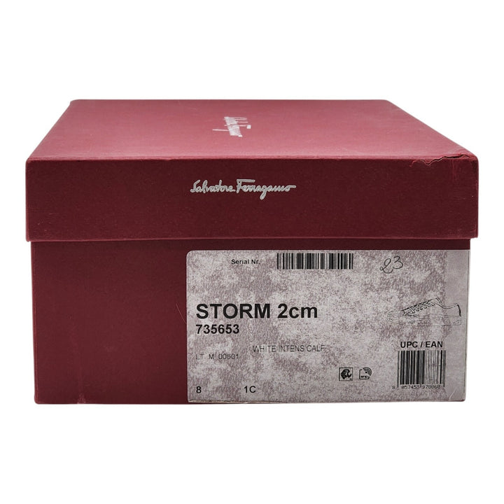 Salvatore Ferragamo Storm Women's Leather Sneakers White Red EU 38 US 8