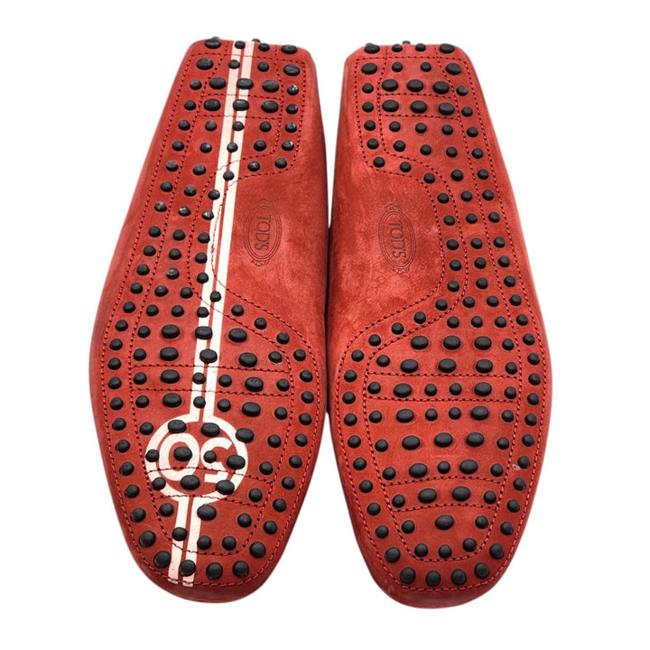 Tod’s for Ferrari Gommino Driving Leather Loafers Red UK 11.5 US 13