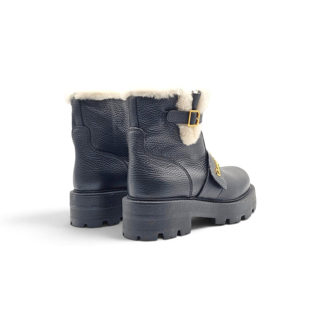 Christian Dior D-Quest Alps Black Leather Shearling Boots EU 36 US 6 NWOB $1800