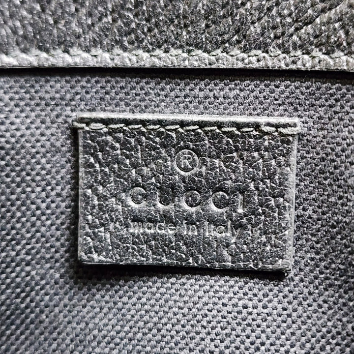 Gucci Belt Bag Fanny Pack Shoulder Bag GG Supreme Wool with Leather Ebony Brown