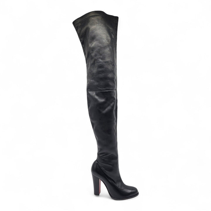 Christian Louboutin Kiss Me Gena Over The Knee Leather Boots EU 37 US 7 $1795