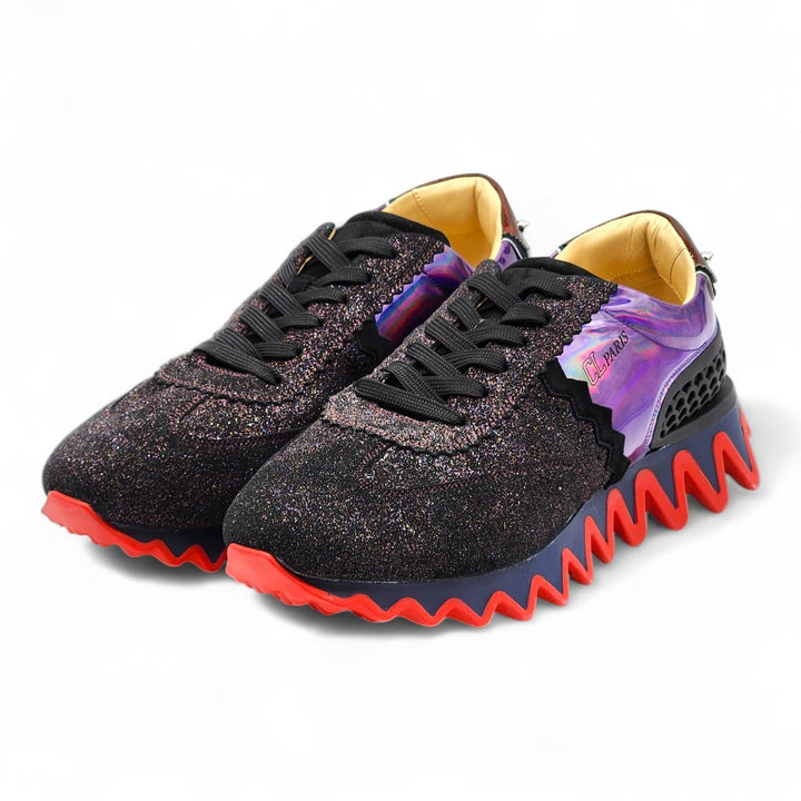 Christian Louboutin Loubishark Glitter Purple Men's Sneakers EU 45.5 US 12.5