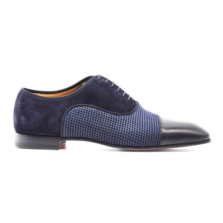Christian Louboutin Greggo Leather and Suede Oxford Shoes Blue EU 42.5 US 9.5