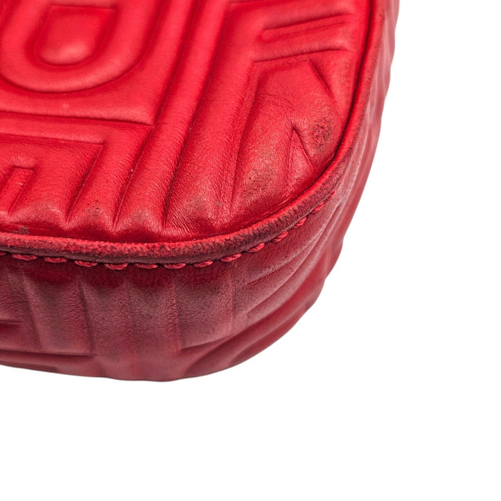 Fendi Monogram Mama Baguette Leather Shoulder Bag in Red
