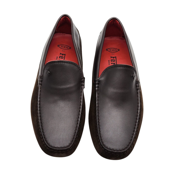 Tod’s for Ferrari Leather Gommino Driving Loafers Brown UK 7 US 8