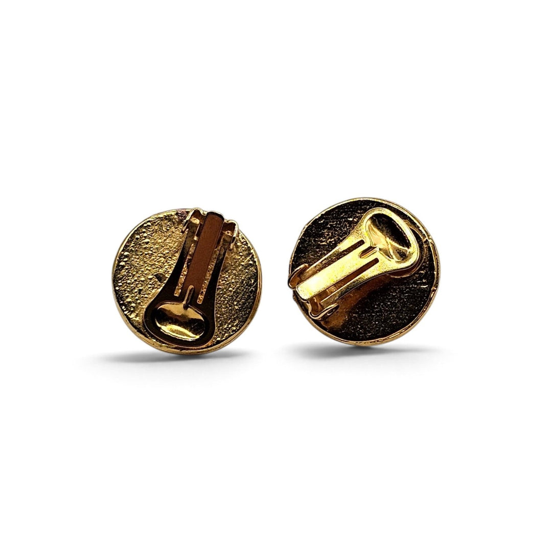 Celine 92 Arc de Triomphe Pearl Clip On Earrings Gold OS Vintage