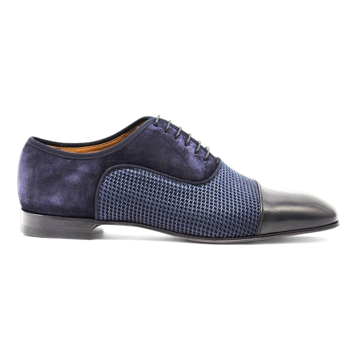 Christian Louboutin Greggo Leather and Suede Oxford Shoes in Blue EU 43 US 10