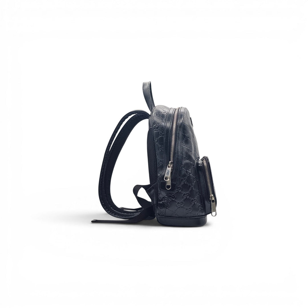 Gucci Guccissima GG Signature Small Day Leather Backpack Unisex 450967 Black
