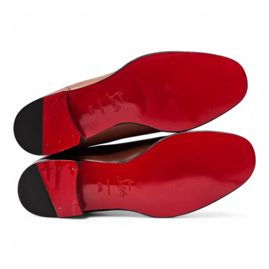 Christian Louboutin Antonio Leather Chelsea Boots Brown EU 40.5 US 7.5 New $1350