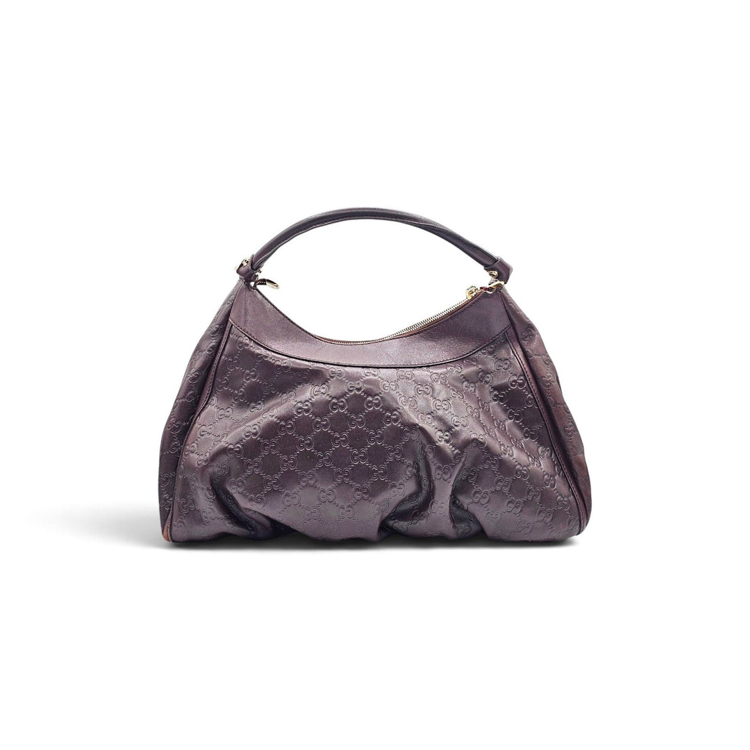 Gucci Abbey D-Ring Guccissima Leather Brown Hobo Shoulder Bag 189833 - Preowned