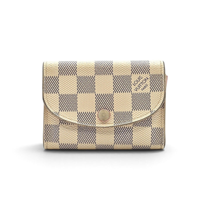 Louis Vuitton Damier Azur Rosalie Coin Purse Wallet Rose Ballerine Pink N61276