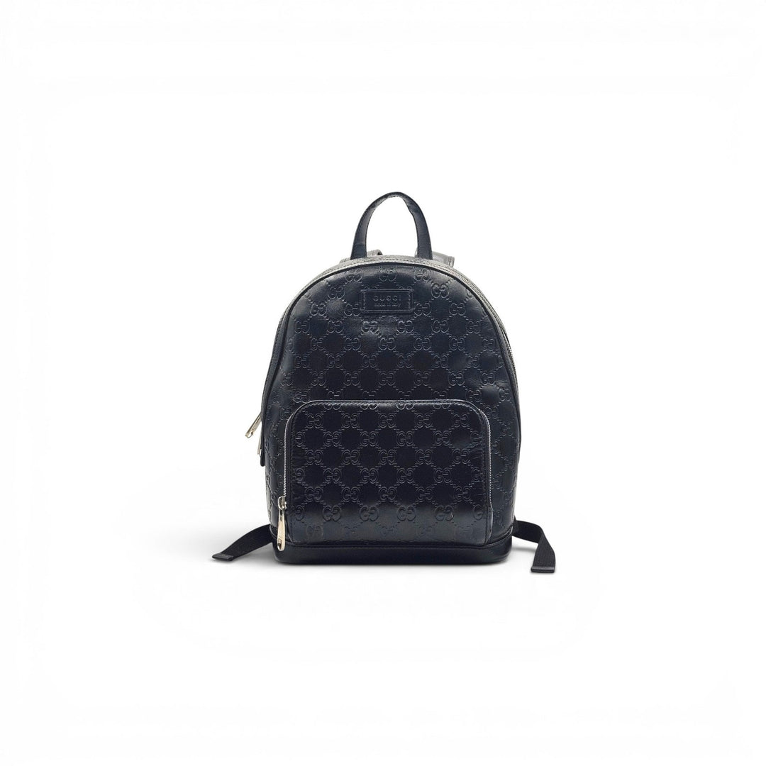 Gucci Guccissima GG Signature Small Day Leather Backpack Unisex 450967 Black